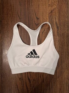 adidas White Racerback Sports Bra